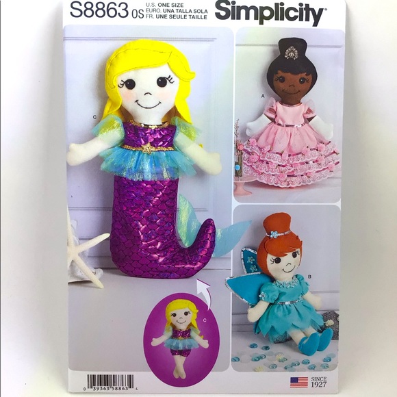 SIMPLICITY PATTERN 8863 - Stuffed Dolls - Picture 4 of 7